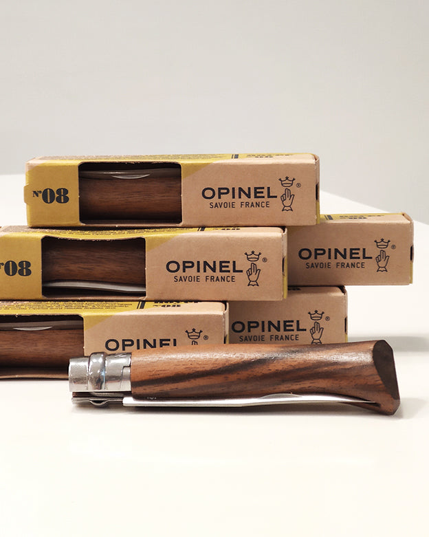 CORTAPLUMA OPINEL INOX N°8 MANGO NOGAL