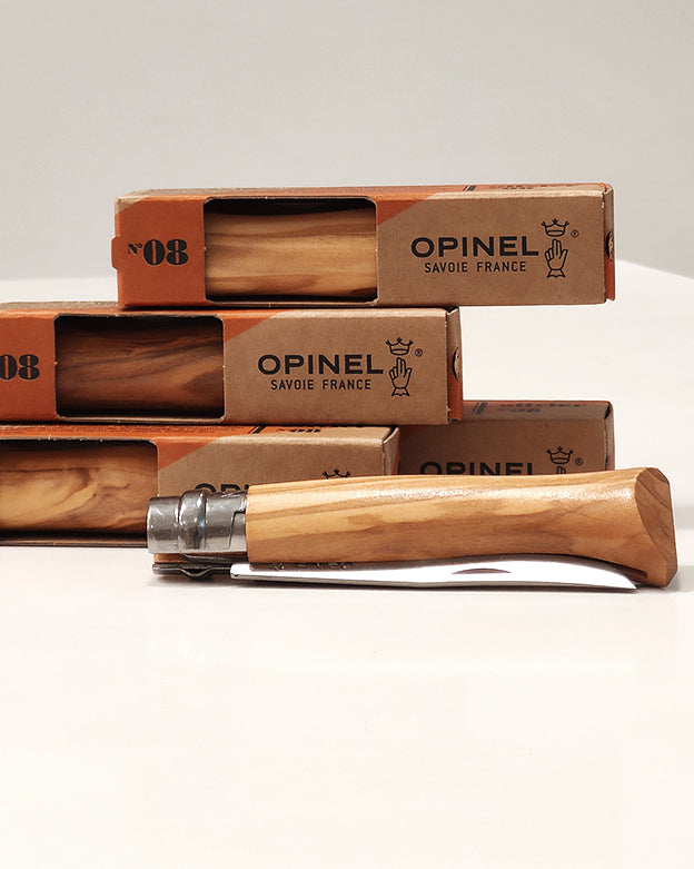 OPINEL INOX PENKNIFE N°8 OLIVE HANDLE
